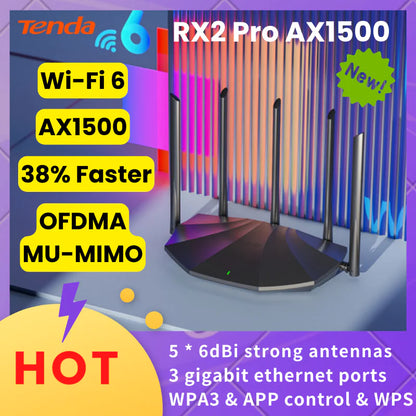 Tenda WiFi 6 Dual Band Gigabit Mesh Router & Extender