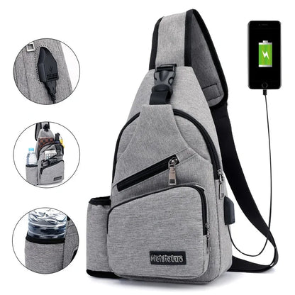 Sling Bag With USB Charging Port Accessory  (Note: Power Bank Not Included)