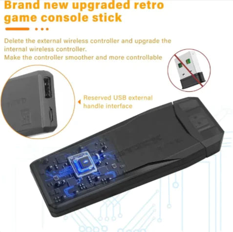 M8 Portable Gaming Console with Wireless Controllers & 64GB SD