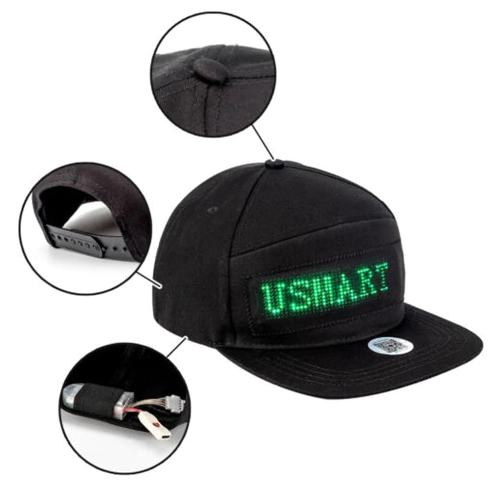 Bluetooth Cap with LED Display and Multilingual App